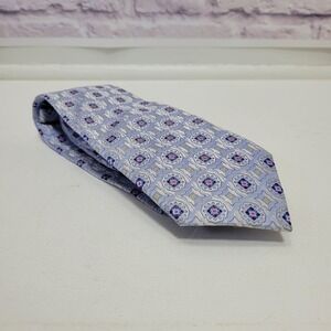 Emilio Ponti Men's Neck Tie‎ Geometric Pastel 100% Silk Handmade